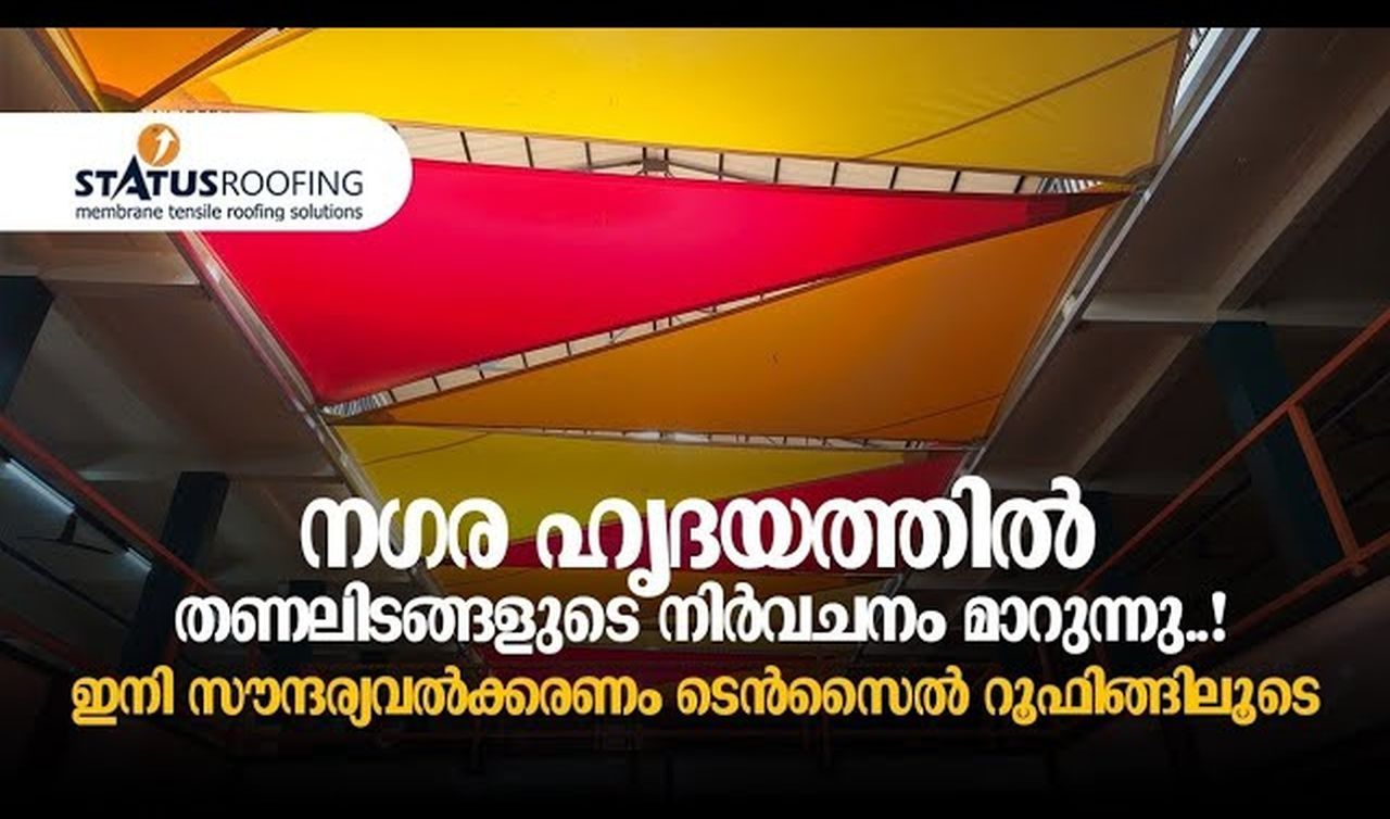 Stunning European Triangle Sail Tensile Fabric Roof in Kottakkal Malappuram